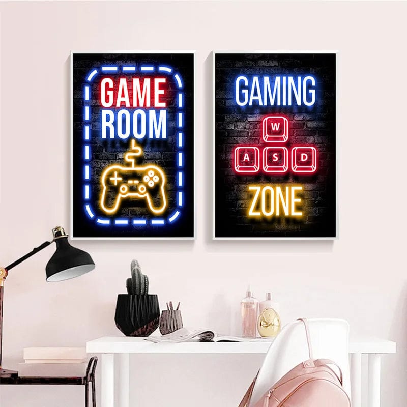 Affiche Chambre Jeux Cyberpunk Neon Effet