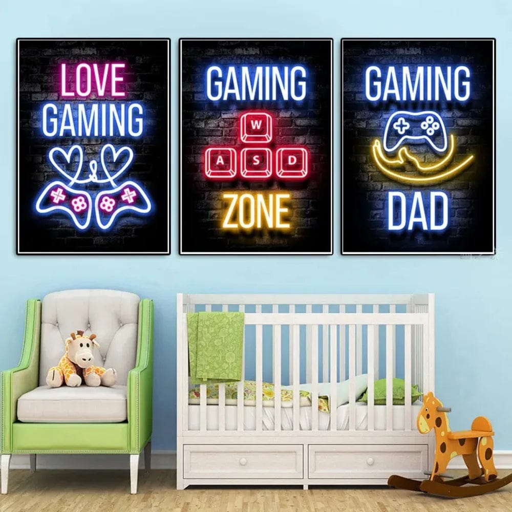 Affiche Neon Chambre Gaming