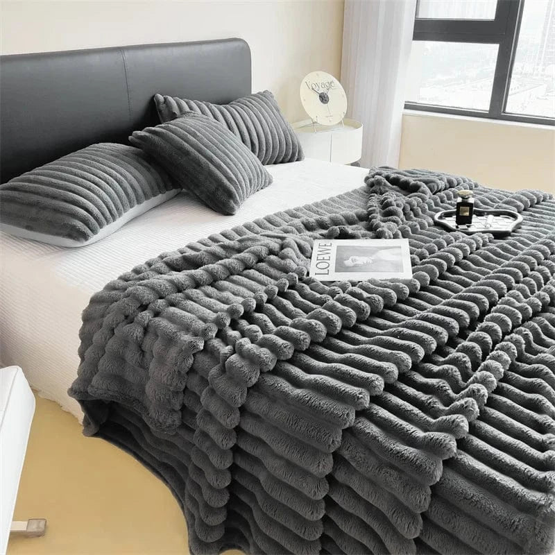 Canvanation Gris Foncé / 200x230cm Couverture Polaire En 100% Polyester