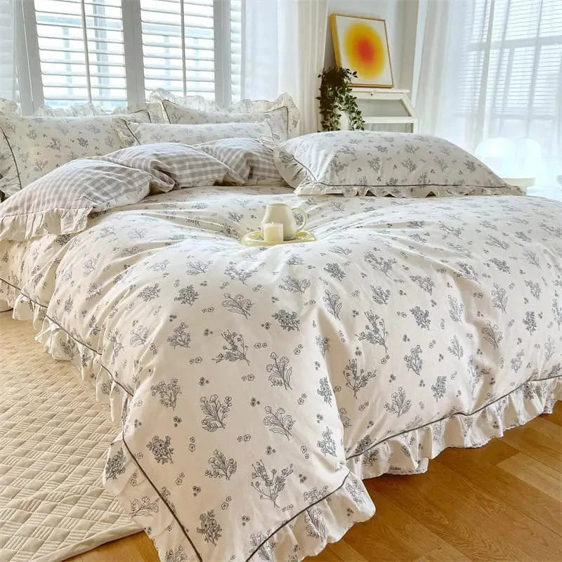 Canvanation 6 / 220X240cmx1 Housse de Couette 100% Coton Uni (Style Pastoral)