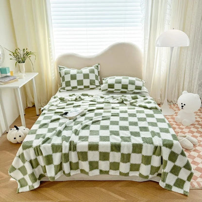 Canvanation Vert / 100x150cm Plaid Chauffant – Motifs Cartoon Rétro, Ultra-Doux et Confort Hiver