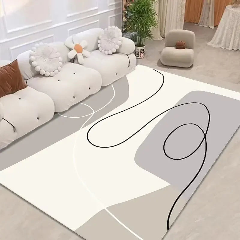 Canvanation FLANNEL-3 / 100x200cm 39.4x78in Tapis De Salon - Moderne Abstrait Ultra Doux