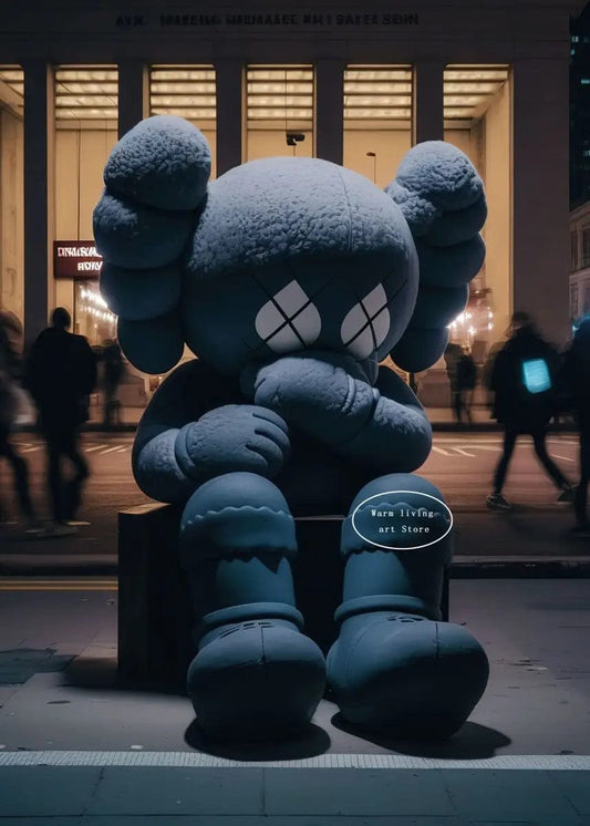 Poster Kaws Gris Dans La Rue