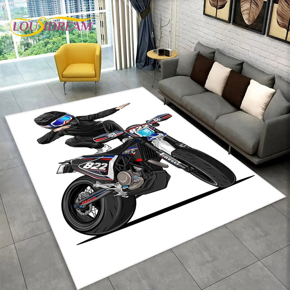 Tapis De Chambre - 3D Moto Racing