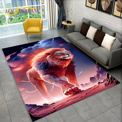 Tapis De Chambre - Dream Lion Animal 3D