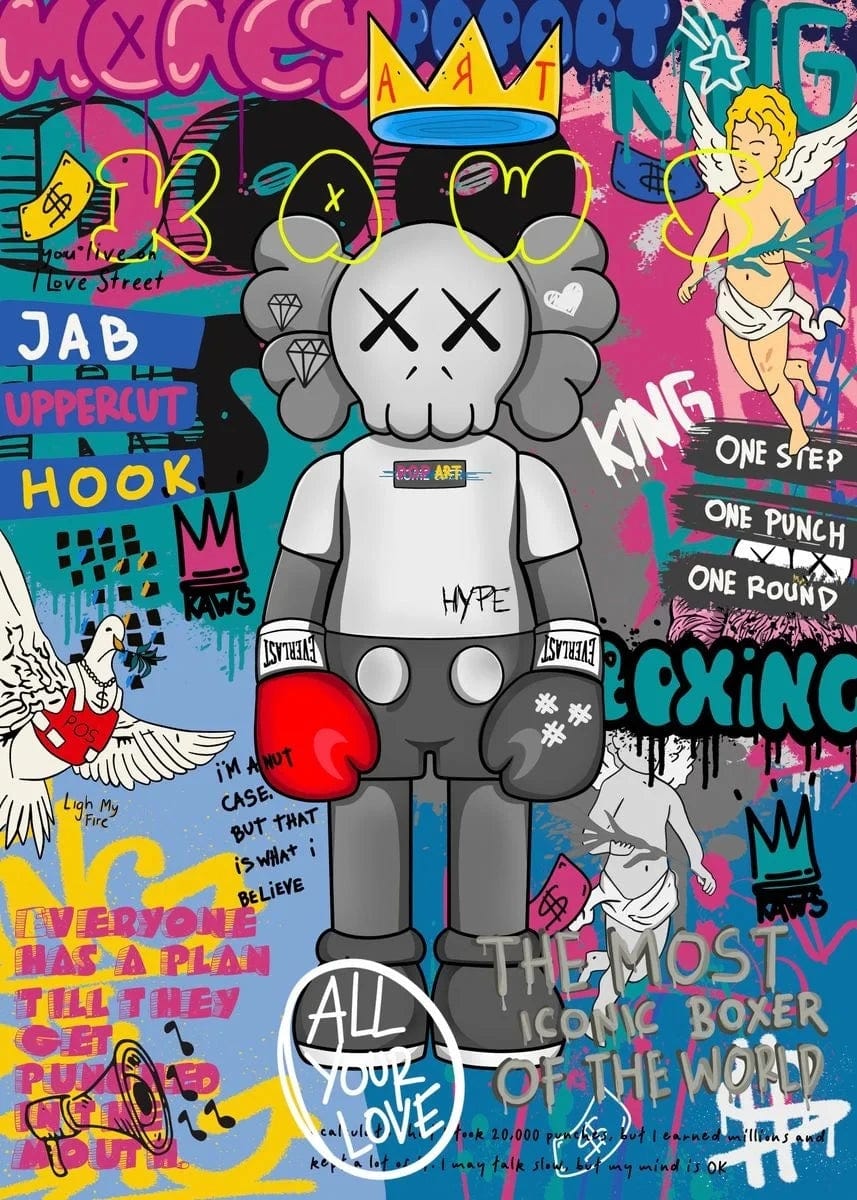 Poster Street Art Gris Kaws