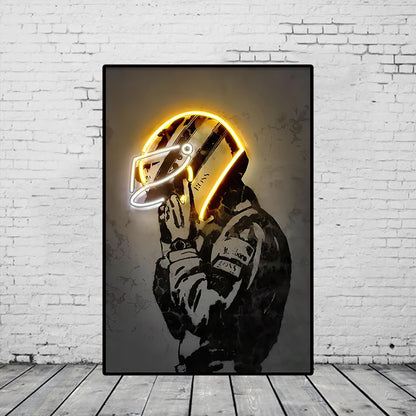 Affiche Casque De Moto Neon