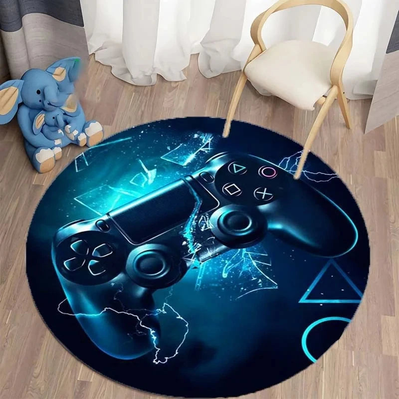 Tapis De Chambre Rond Gamer Manette