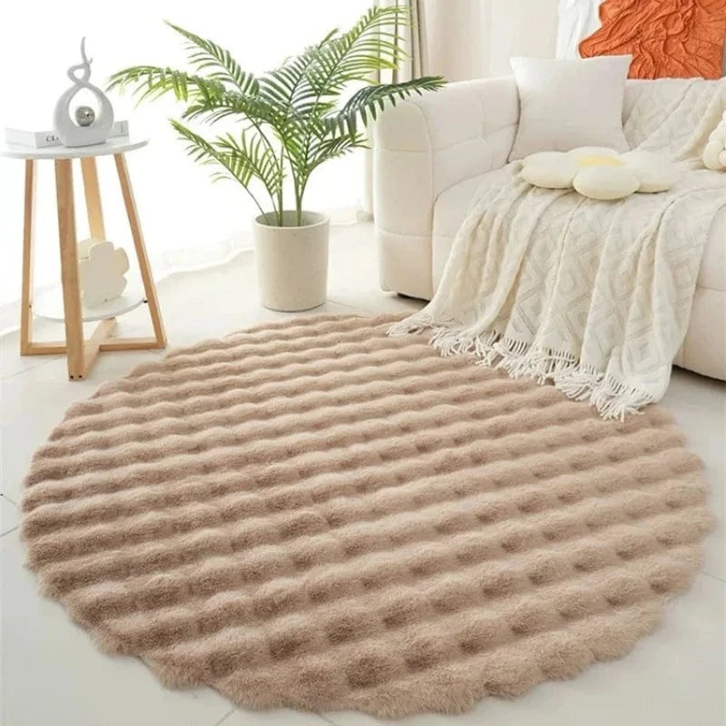 Canvanation Tapis De Chambre - Rond Super Moelleux De Couleur Unie