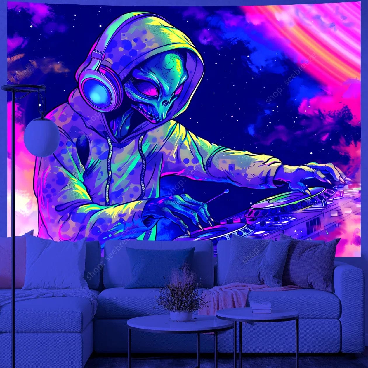 Canvanation WF1065 / 180x230cm Tapisserie  - Dj UV : Ajoutez une ambiance électrisante à votre intérieur