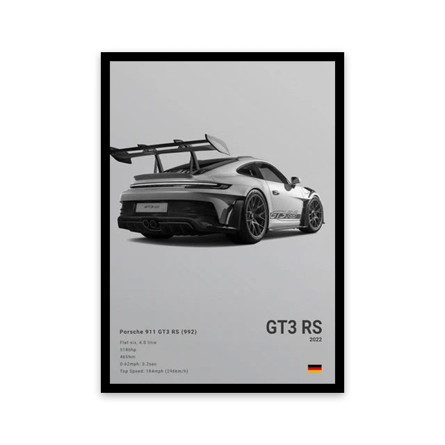 Affiche Voiture Sportif  R8 RS3 M3 M5