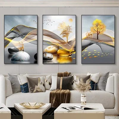 Canvanation QP10614-3pcs / 70x100cm Affiche 3 Pièces Abstrait Luxe