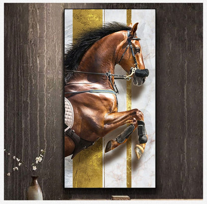 Tableau Cheval Peint Luxe Marron - Canvanation