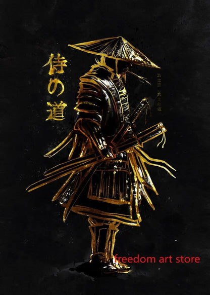 Poster D'art Japonais Geisha Samurai