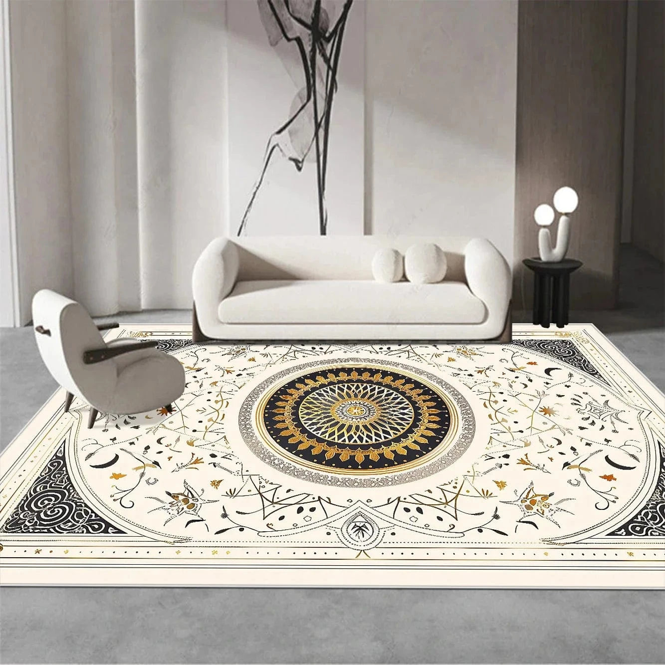 Canvanation Perse Blanc De Luxe / 180x280cm 71x110in Tapis De Salon - Perse Blanc De Luxe