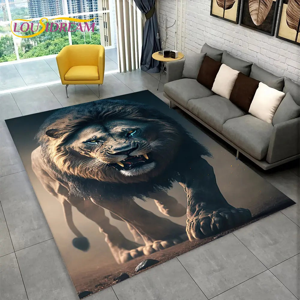 Tapis De Chambre - Dream Lion Animal 3D