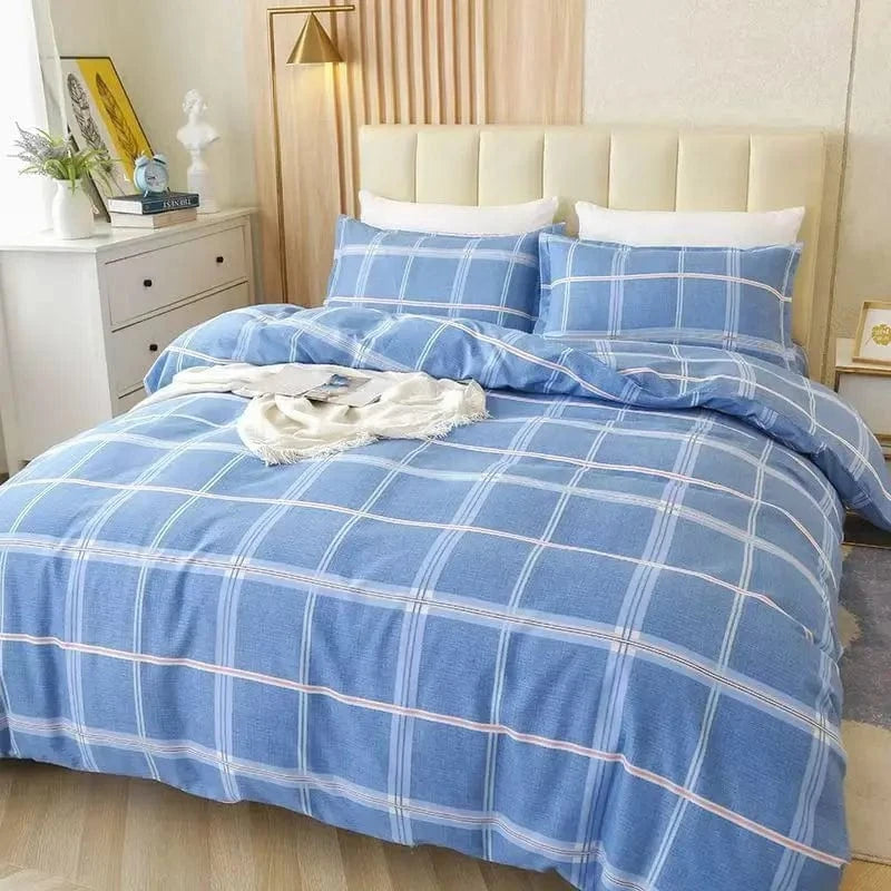 Canvanation Couette en Polyester & Coton – Style Pastoral, Impression Réactive Motifs Plantes et Rayures