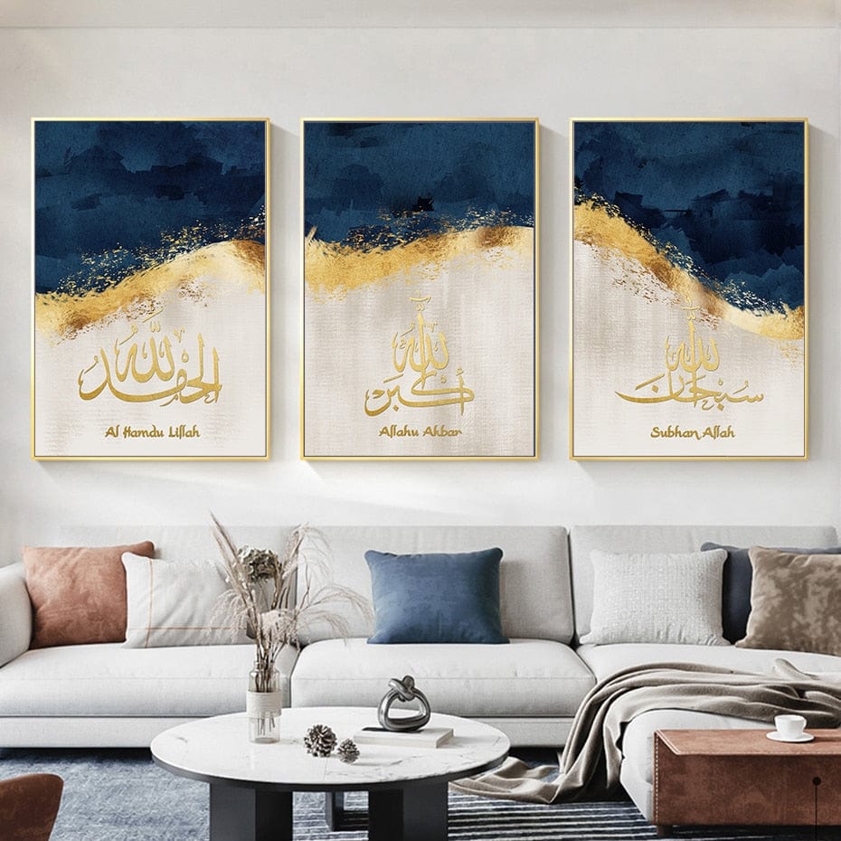 Canvanation Affiche Islam Or Bleu