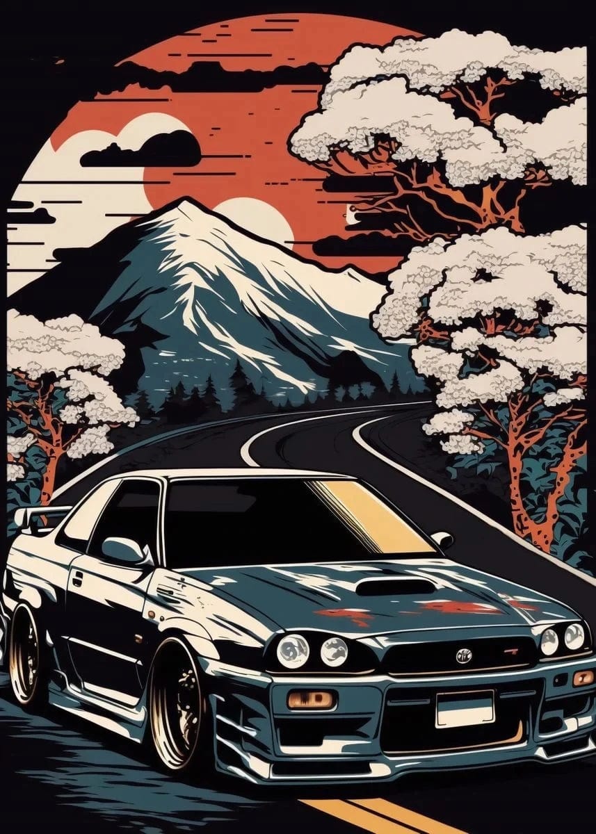 Canvanation 5 / 50x70cm Affiche Voiture Japonais 80s Retro