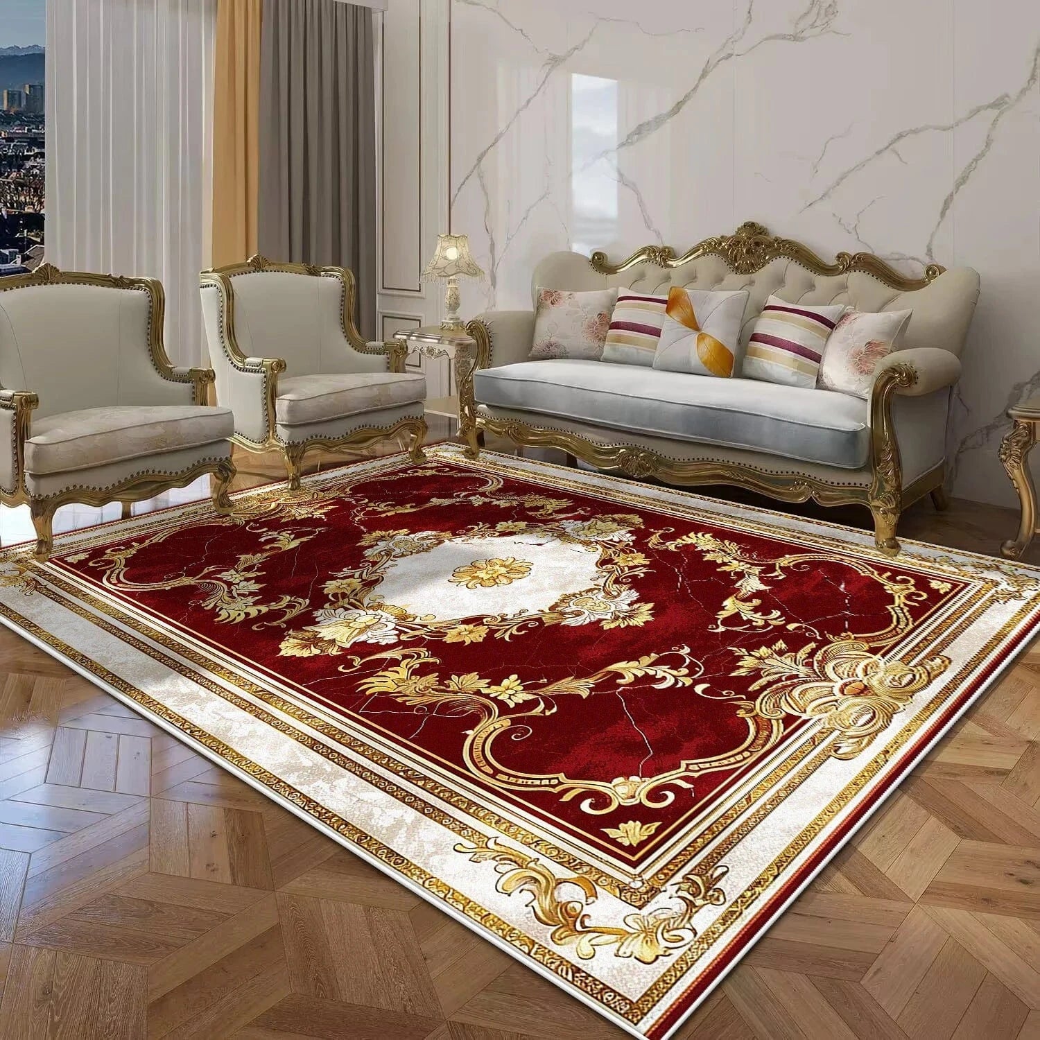 Canvanation Perse Rouge De Luxe / 100x160cm 39.4x63in Tapis De Salon - Perse Rouge De Luxe