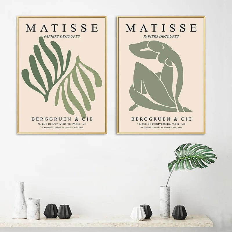 Affiche Matisse Fleurs Vert Vintage