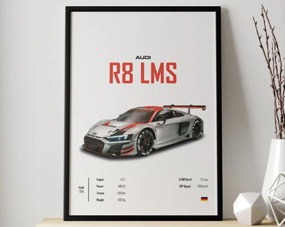 Affiche Voiture Audi R8 LMS 