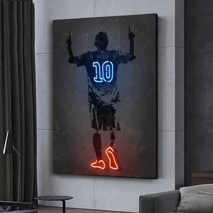 Affiche Neon Joueurs De Foot