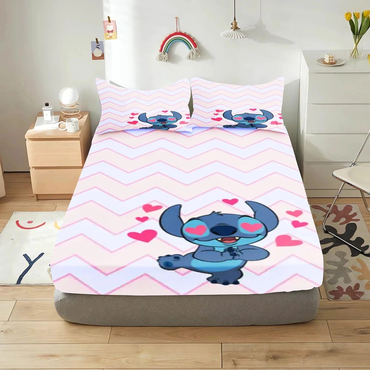 Canvanation 2 / 180x200x30cm Housse De Drap - Stitch 3-Pieces