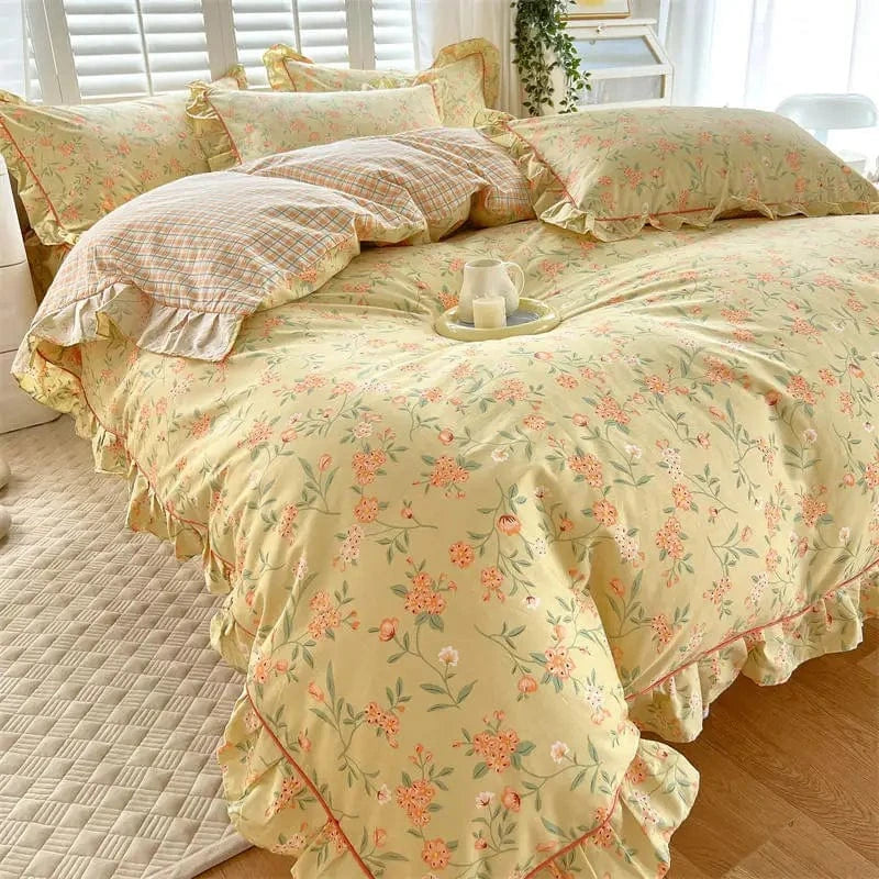 Canvanation 3 / 220X240cmx1 Housse de Couette 100% Coton Uni (Style Pastoral)