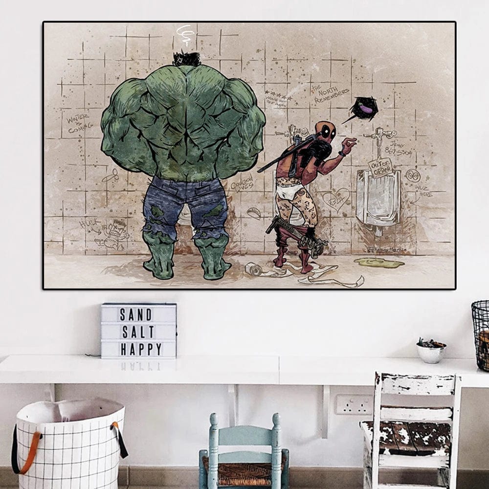 Affiche Salle De Bain Marvel