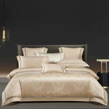 Canvanation 4 / Famille 150 x 210 cm 8Pcs / Ensemble de literie IVANA - Drap Housse + Housse De Couette + Oreiller en coton égyptien de luxe Bleu Gris