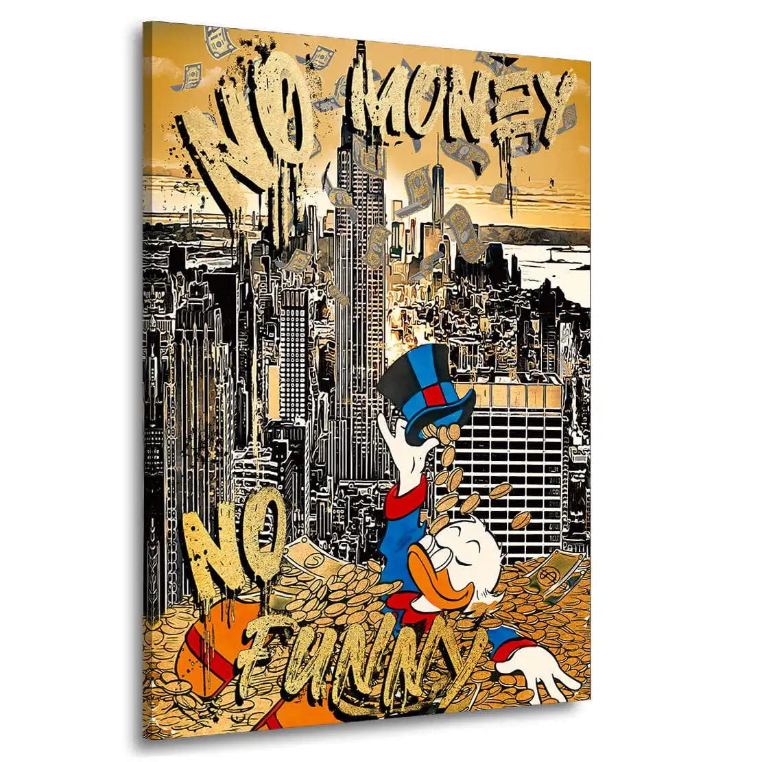 Canvanation 90x130cm Poster Mickey No Money No Funny