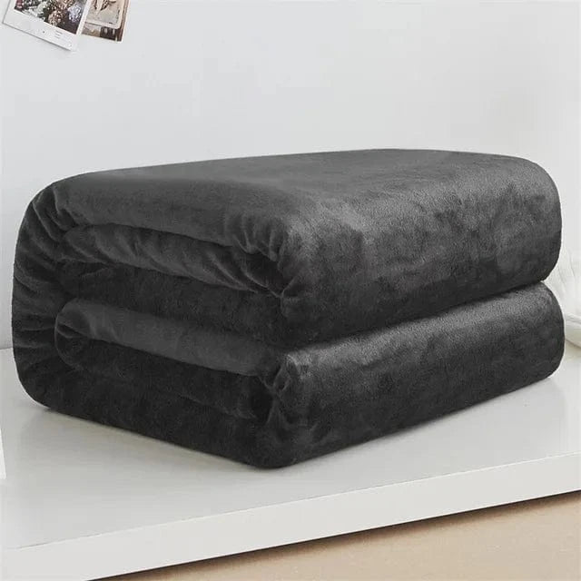 Canvanation Noir / 100x140cm 39x55inch Plaid Polaire Américain – Léger, Anti-Boulochage et Ultra-Doux pour Adultes