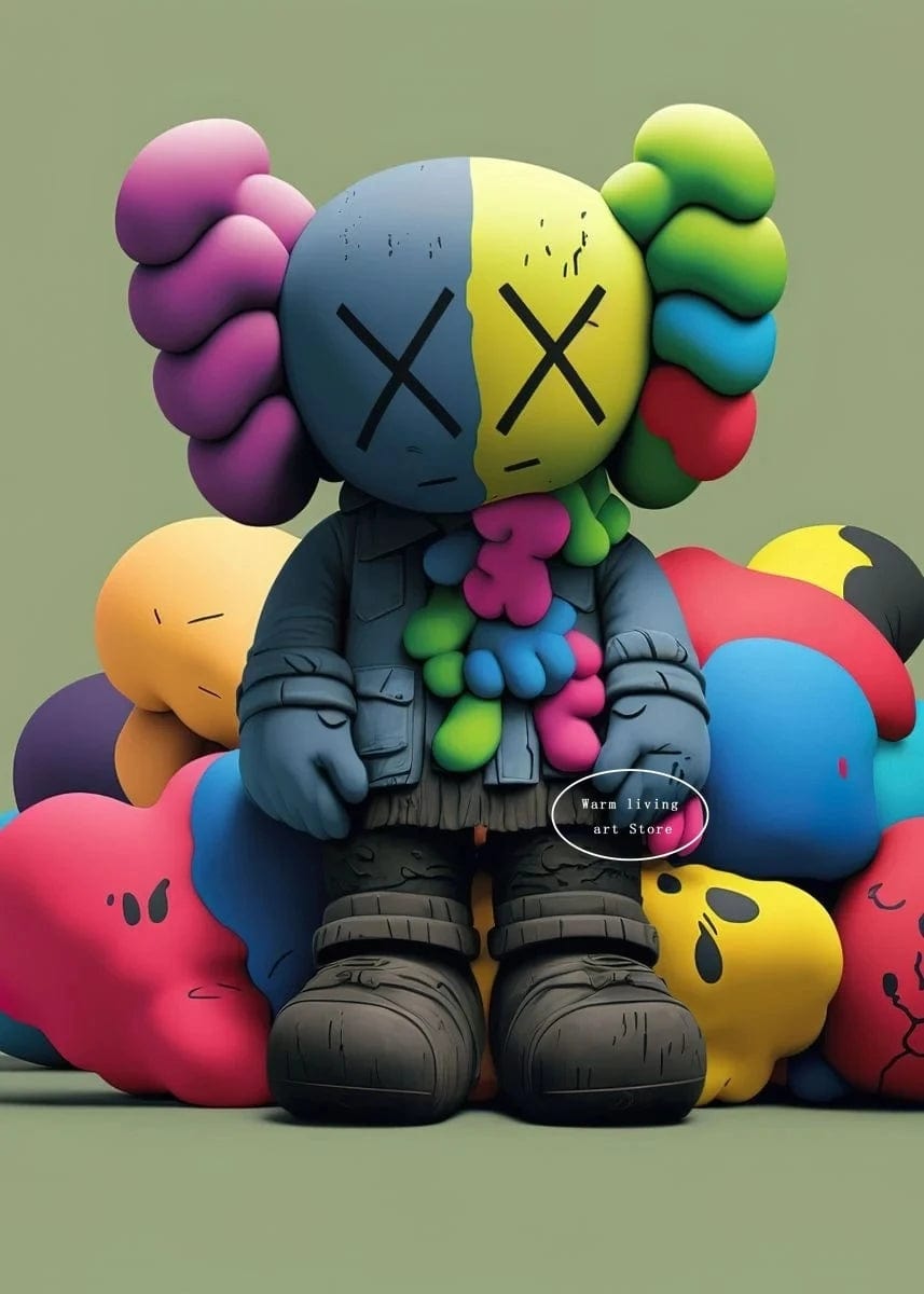 Poster Kaws Couleur Figurine