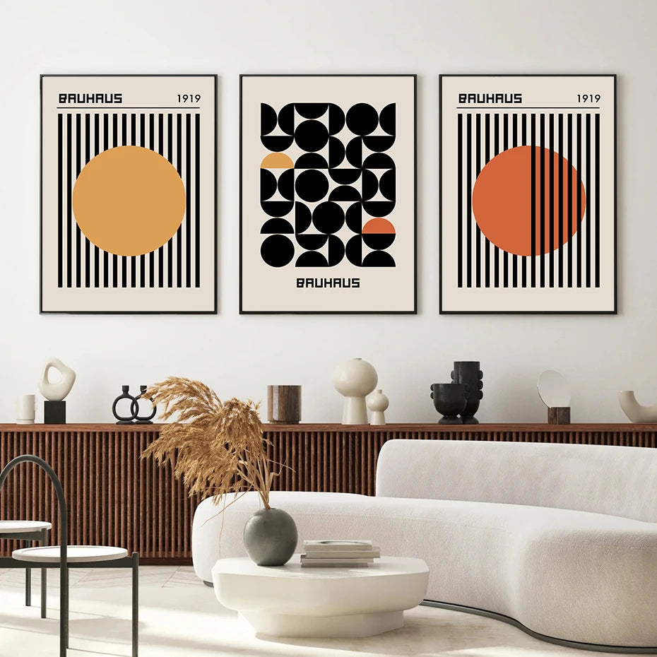 Affiche Art Abstrait Bauhaus Geometrique