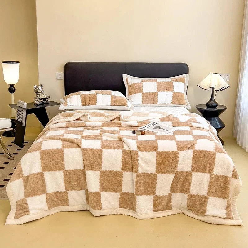 Canvanation Marron / 1pc 200x230cm / CHINA Plaid en Flanelle Moderne – Doux