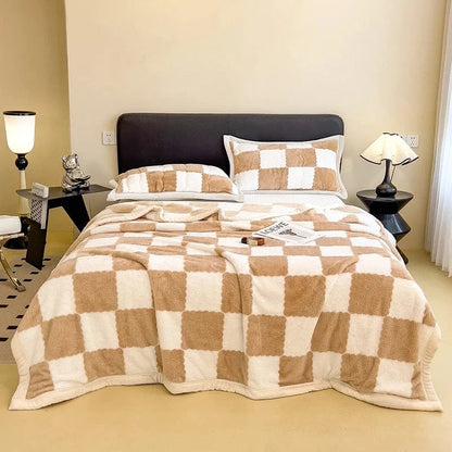 Canvanation Marron / 1pc 200x230cm / CHINA Plaid en Flanelle Moderne – Doux