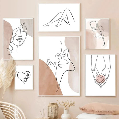 Canvanation Affiche Abstrait Couple Dessin