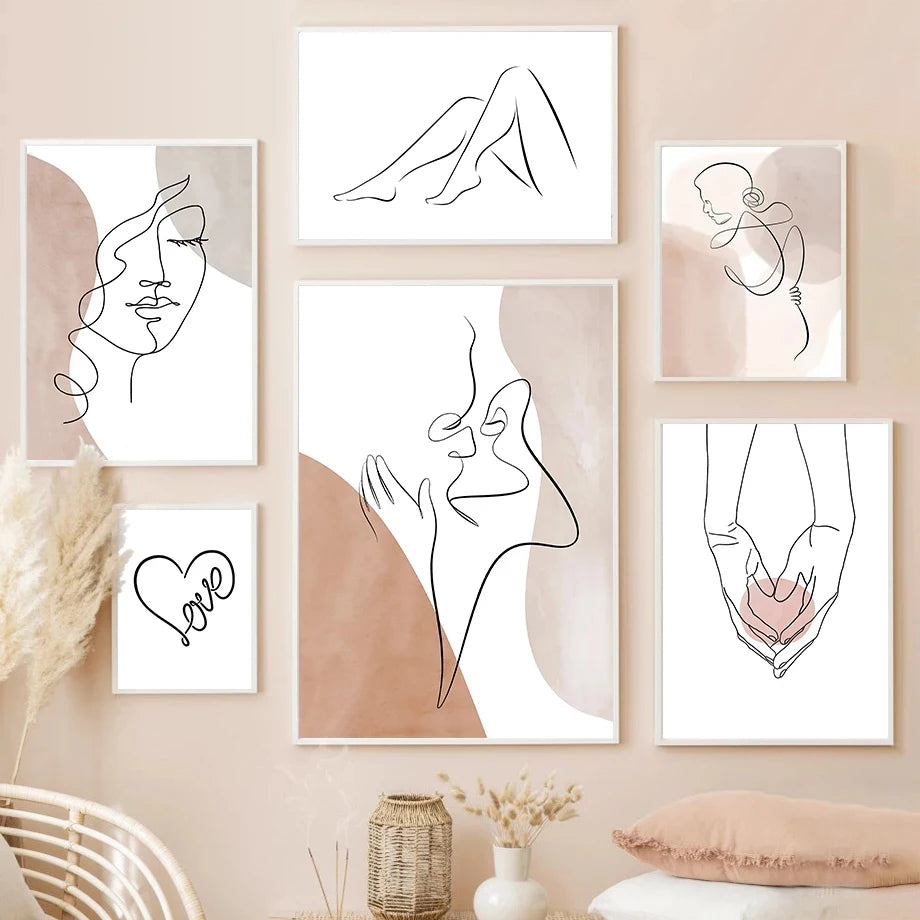 Affiche Abstrait Couple Dessin