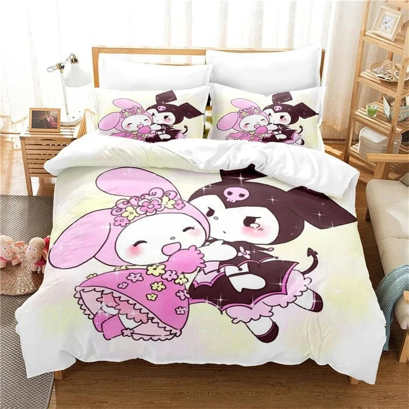 Canvanation Q / US 203x228cm 3PCS Housse De Couette - Kawai Hello Kitty