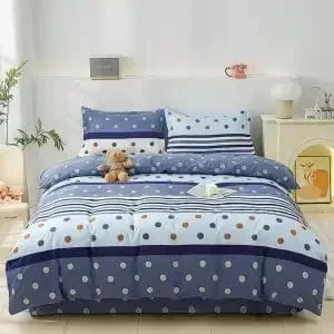 Canvanation 15 / 1.8X2.2M quilt cover Couette en Polyester & Coton – Style Pastoral, Impression Réactive Motifs Plantes et Rayures