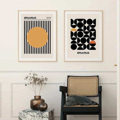 Canvanation Affiche Art Abstrait Bauhaus Geometrique