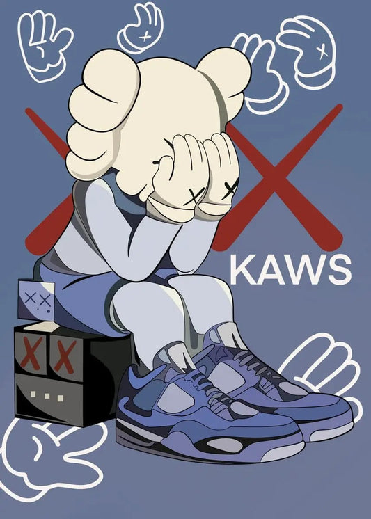 Poster Street Art Kaws Triste Jordan