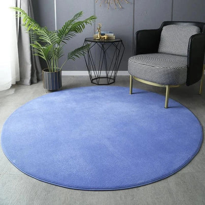 Canvanation Bleu Foncé / Diam 60cm(23.6inch) Tapis De Salon Rond - En Velours Ultra Doux