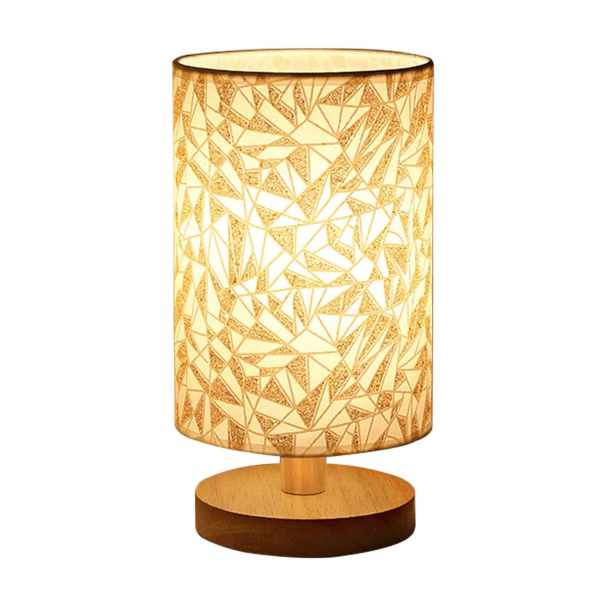 Canvanation USB / C Lampe de Chevet en Bois avec Abat-Jour en Lin – LED Tactile et USB