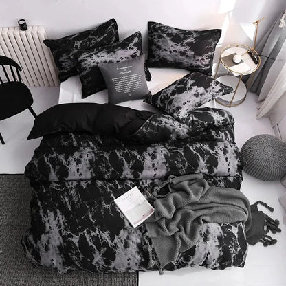 Canvanation Noir / 230x260cmcm 3pcs / set Housse De Couette - Noir Et Blanc Imprimé