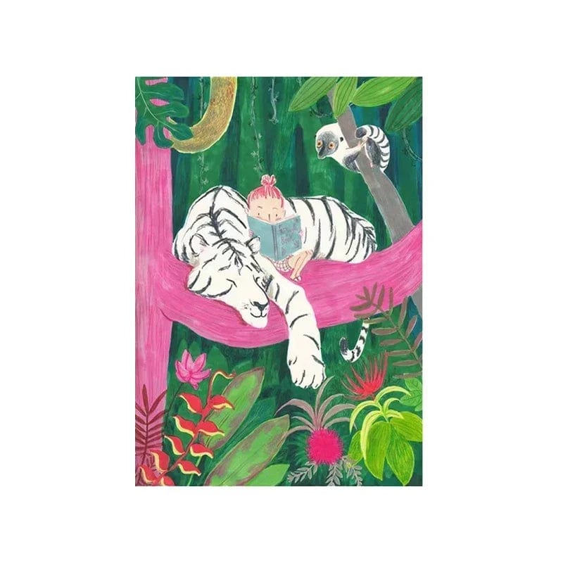Canvanation CC355-QD / 300x400cm Tapis De Chambre - Animaux De La Jungle Abstrait