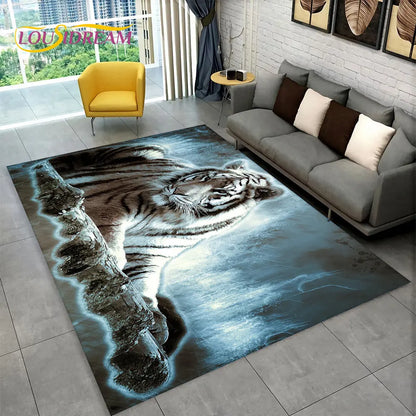 Tapis De Chambre - 3D Tigre Leopard Cheetah