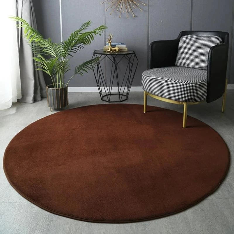 Canvanation Caffé / Diam 60cm(23.6inch) Tapis De Salon Rond - En Velours Ultra Doux