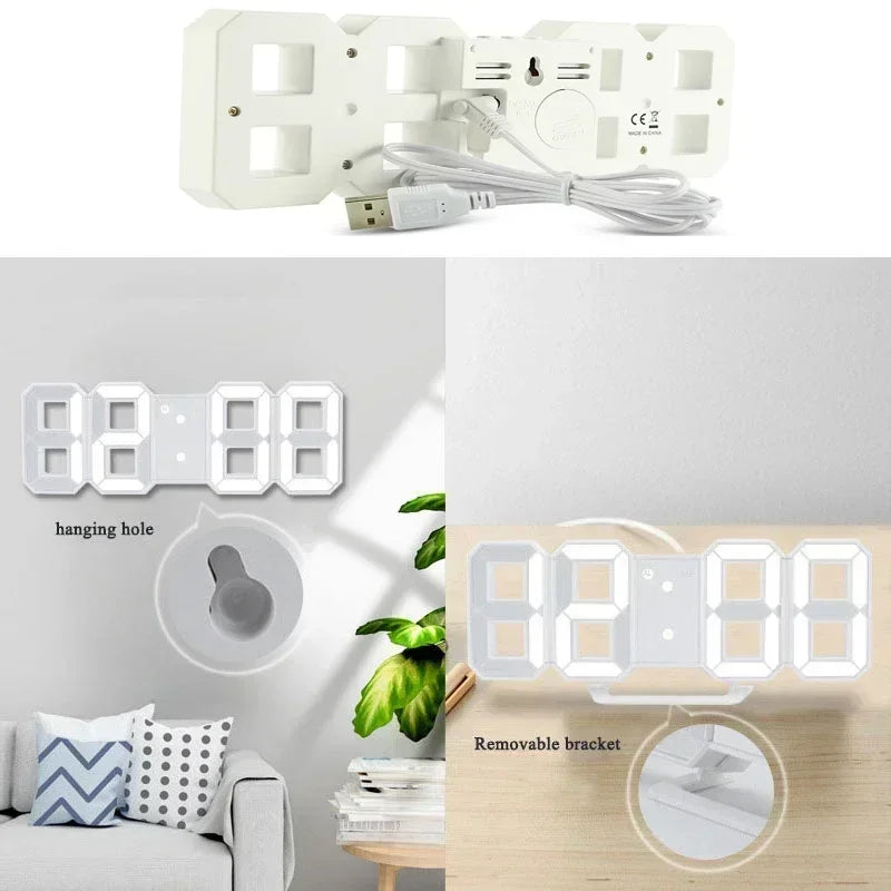 Horloge Numérique LED 3D